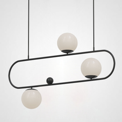 Подвесной реечный светильник HOOP L90 Черный ImperiumLoft