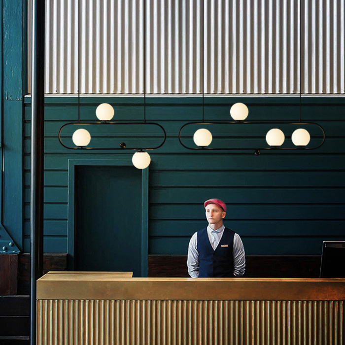 Подвесной реечный светильник HOOP L90 Черный ImperiumLoft