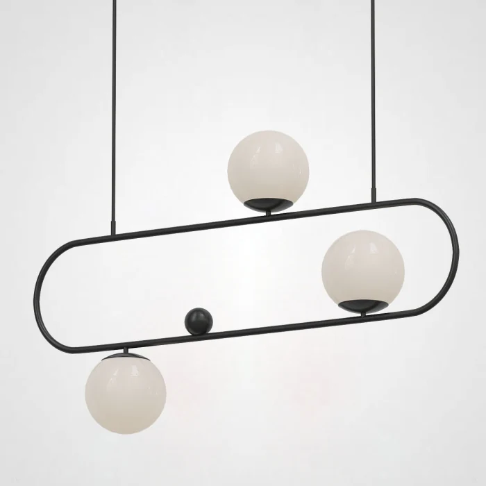 Подвесной реечный светильник HOOP L90 Черный ImperiumLoft