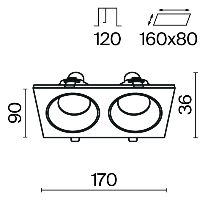 Встраиваемый светильник Maytoni Zoom DL033-2-02B