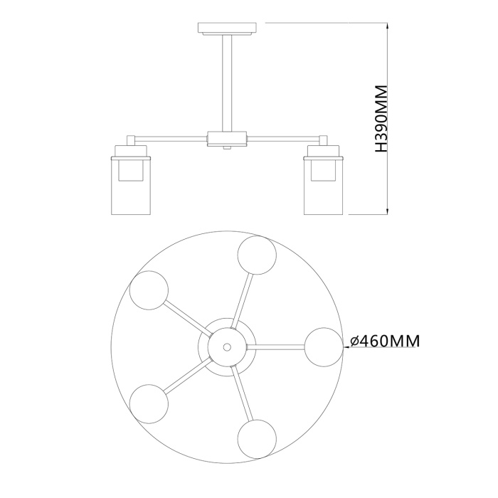 Потолочная люстра на штанге DINASTY ESCADA 2118/5P