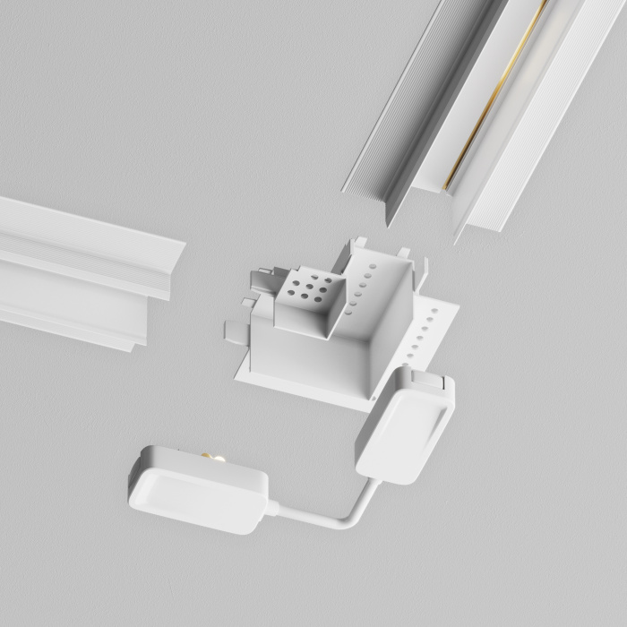 Коннектор питания угловой встраиваемый 6см Radity белый Maytoni TRA084CPC-W-12