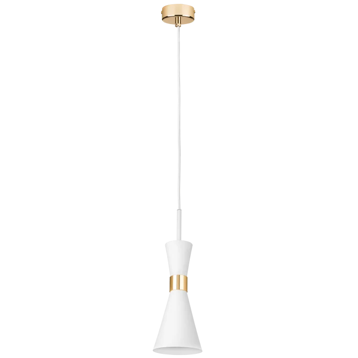 Светильник подвесной DUMO 1х40W E14 БЕЛЫЙ МАТОВЫЙ/ЗОЛОТО (в комплекте) 816016 (MD8506/1A)