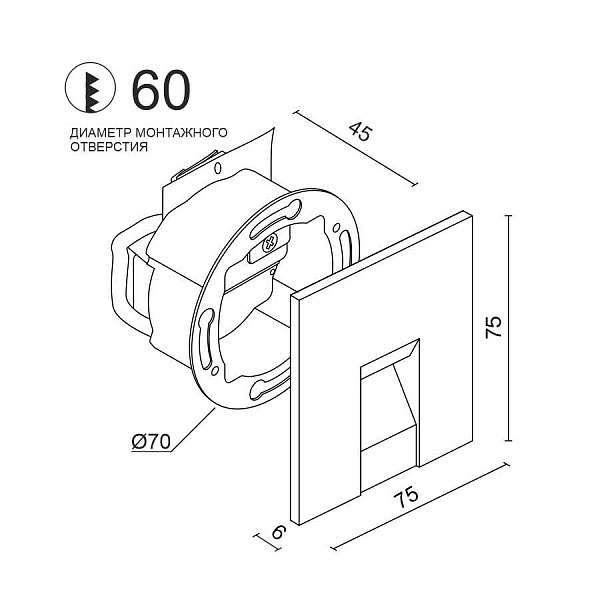 Подсветка для ступеней Ledron KIT AGILE SQ Wh