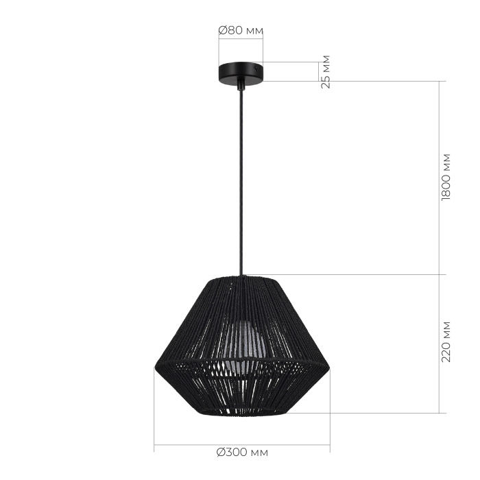 Светильник подвесной черный/черный E27 1*40W SLE6025-403-01