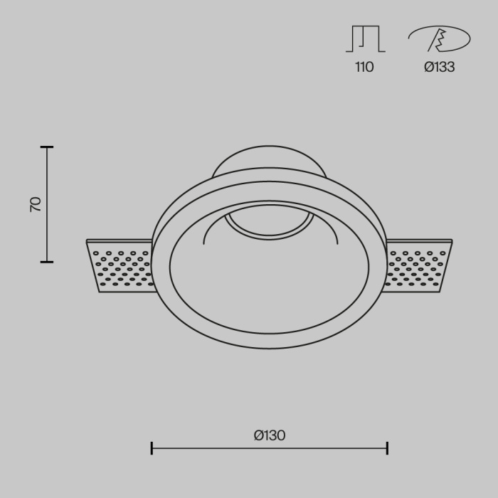 Встраиваемый светильник Maytoni Gyps Modern DL002-1-01-W