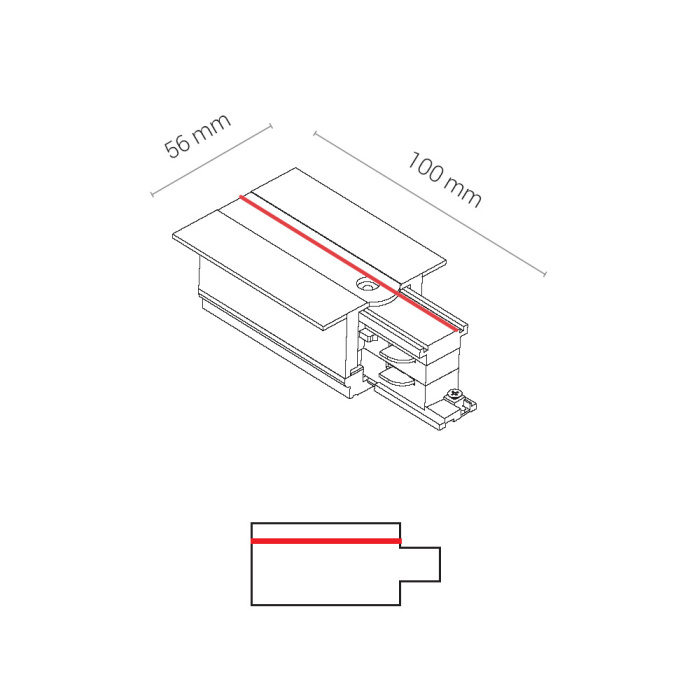 Заглушка с питанием для трехфазной трековой системы левая Nowodvorski Ctls Power Black 8235