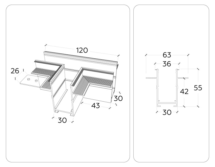 Коннектор T-образный для встраиваемого шинопровода Magnetic 220V Ambrella light GL1042