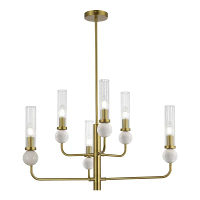 Светильник подвесной ST-Luce латунь/прозрачный E14 6*40W SL1244.303.06