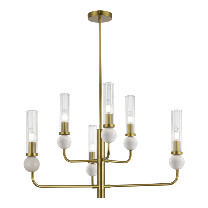 Светильник подвесной ST-Luce латунь/прозрачный E14 6*40W SL1244.303.06