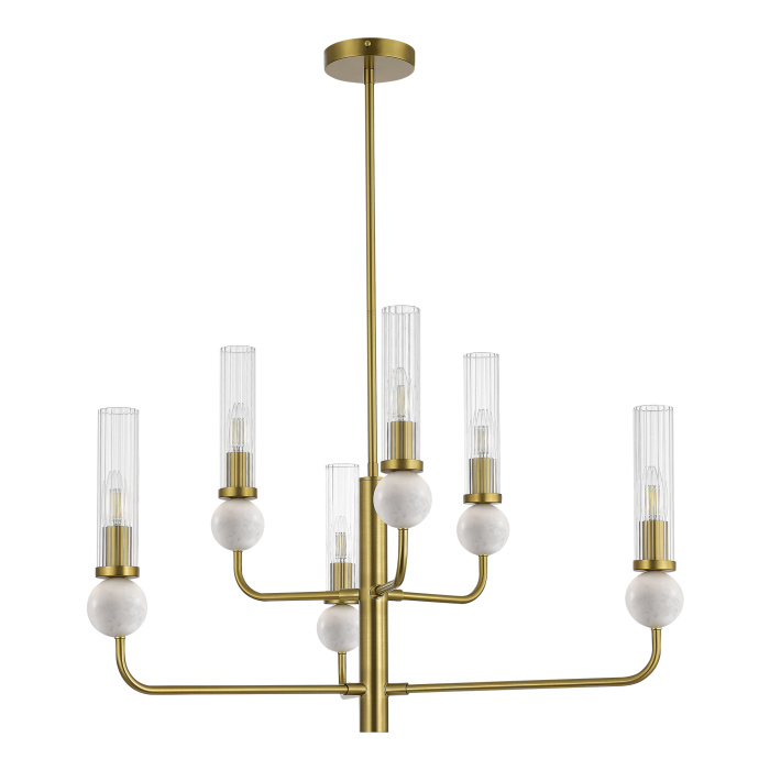 Светильник подвесной ST-Luce латунь/прозрачный E14 6*40W SL1244.303.06