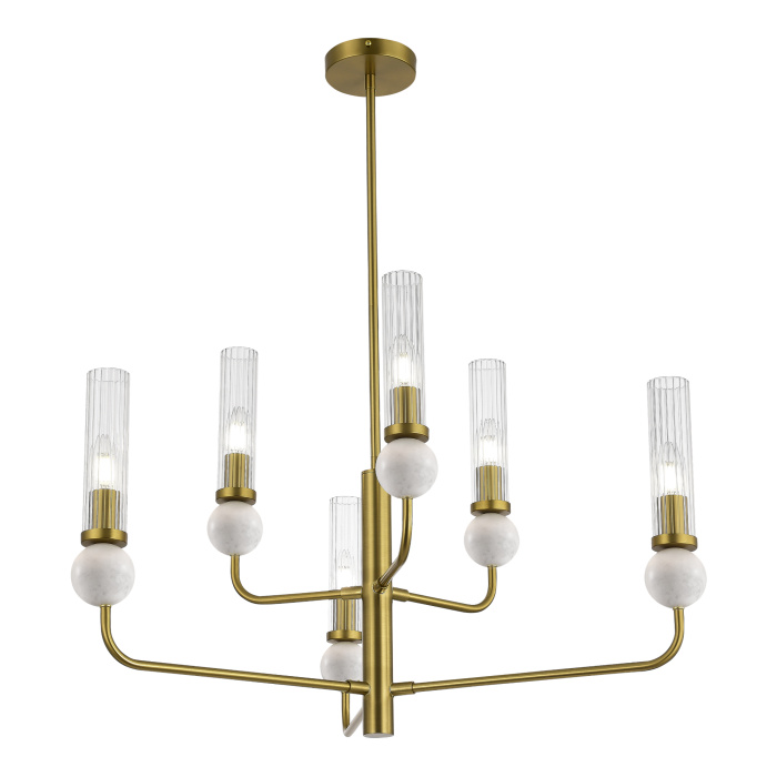 Светильник подвесной ST-Luce латунь/прозрачный E14 6*40W SL1244.303.06