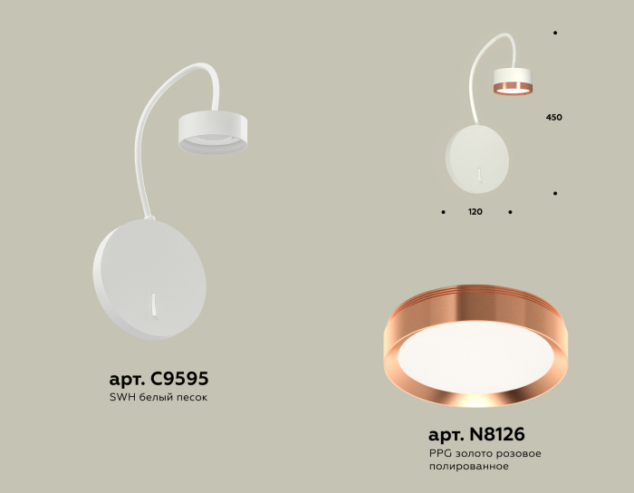 Комплект настенного светильника с выключателем Ambrella light XB9595153