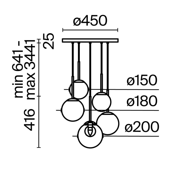 Каскадная люстра Maytoni Basic form MOD521PL-05G