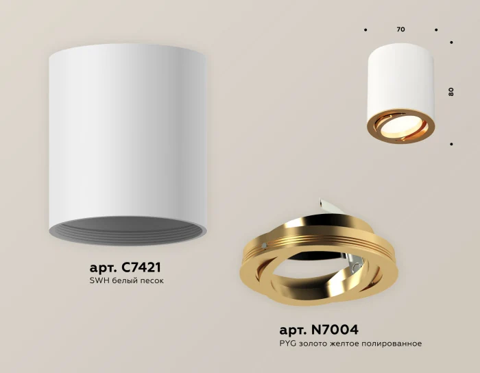 Комплект накладного поворотного светильника Ambrella light XS7421003