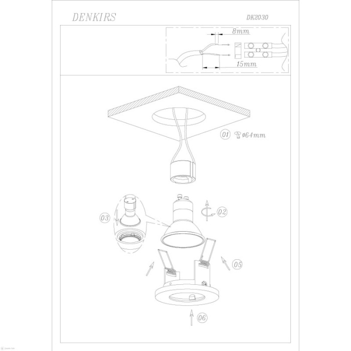 Встраиваемый светильник Denkirs Voens DK2030-BK