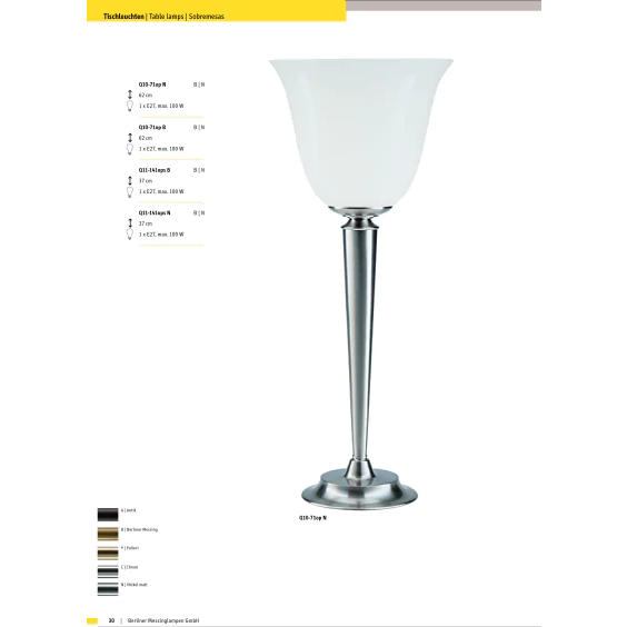 Настольная лампа Berliner Messinglampen Q10-71opN