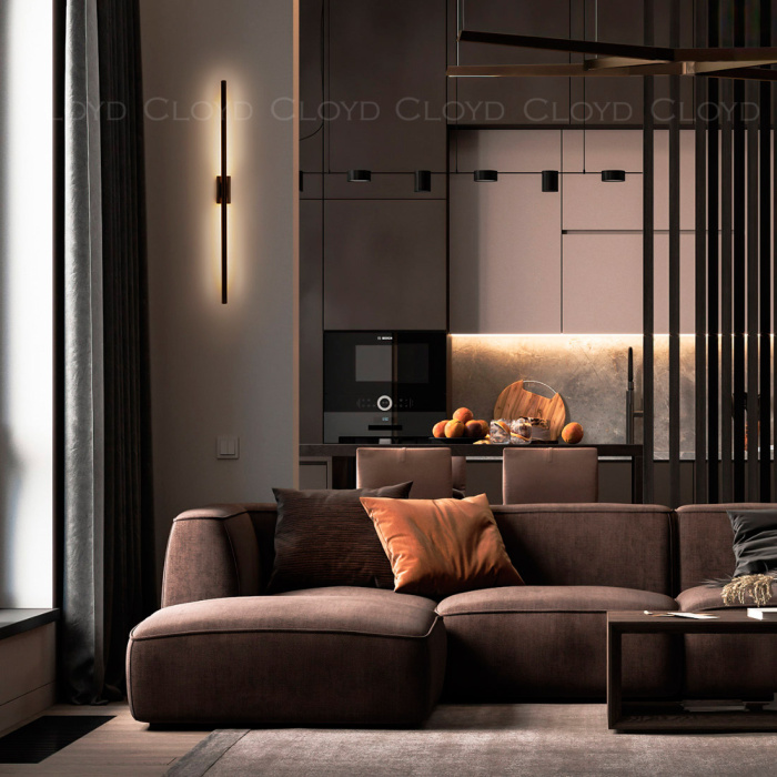 Бра Cloyd LINEAS W1 / L60 см- 3000K - черный (арт.20346)