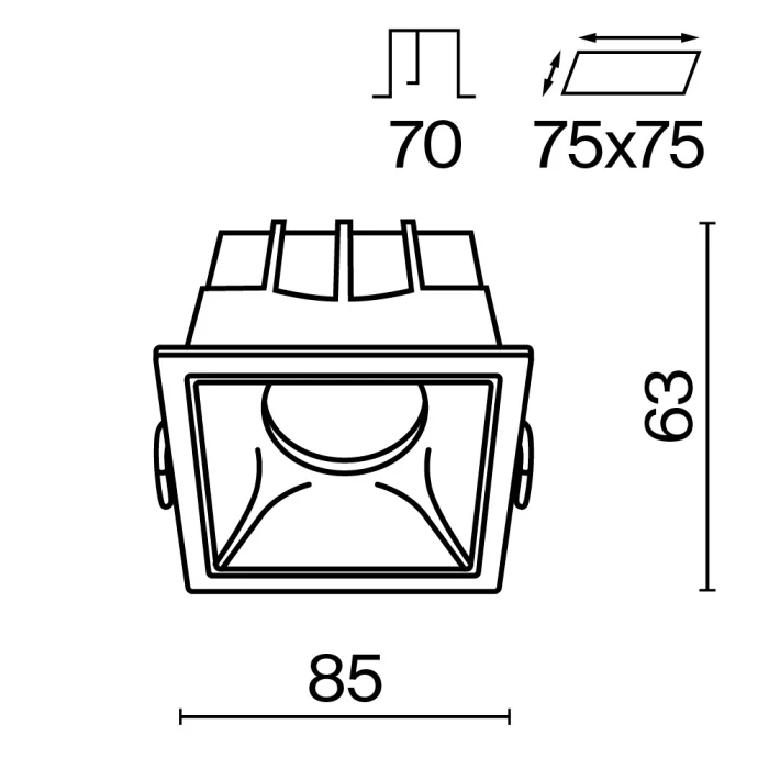 Встраиваемый светильник Maytoni Technical Alfa LED DL043-01-15W4K-D-SQ-WB