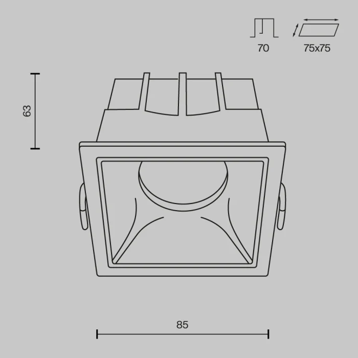 Встраиваемый светильник Maytoni Technical Alfa LED DL043-01-15W4K-D-SQ-WB