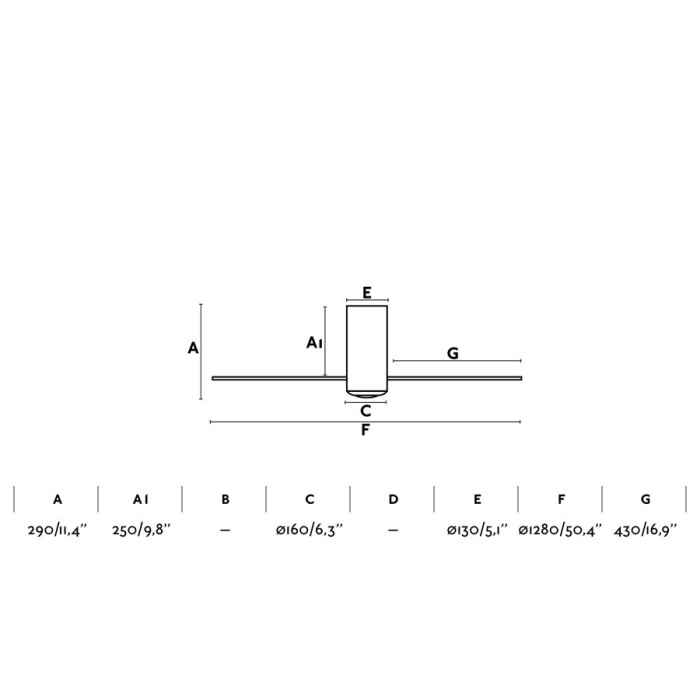 Вентилятор без света MINI TUBE FAN Transparent ceiling fan with Dc motor