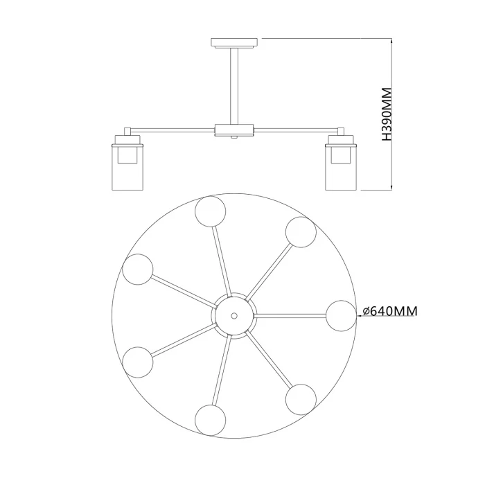 Потолочная люстра на штанге DINASTY ESCADA 2118/7P
