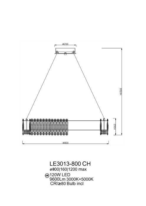Подвесная люстра Leon Chatelaine LE3013-800 CH
