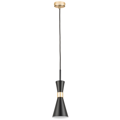 Светильник подвесной DUMO 1х40W E14 ЧЕРНЫЙ МАТОВЫЙ/ЗОЛОТО (в комплекте) 816017 (MD8506/1A)