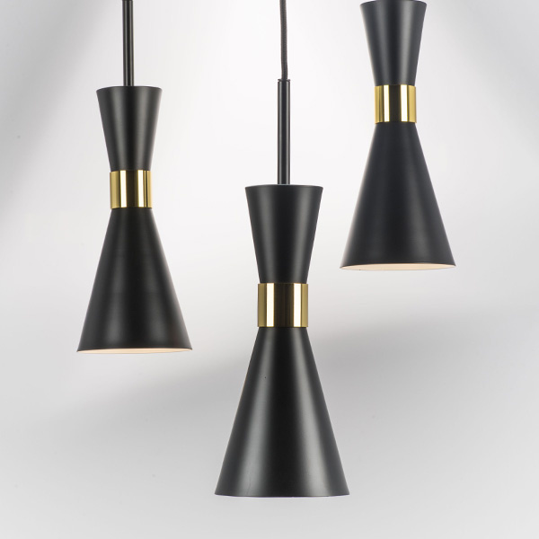 Светильник подвесной DUMO 1х40W E14 ЧЕРНЫЙ МАТОВЫЙ/ЗОЛОТО (в комплекте) 816017 (MD8506/1A)