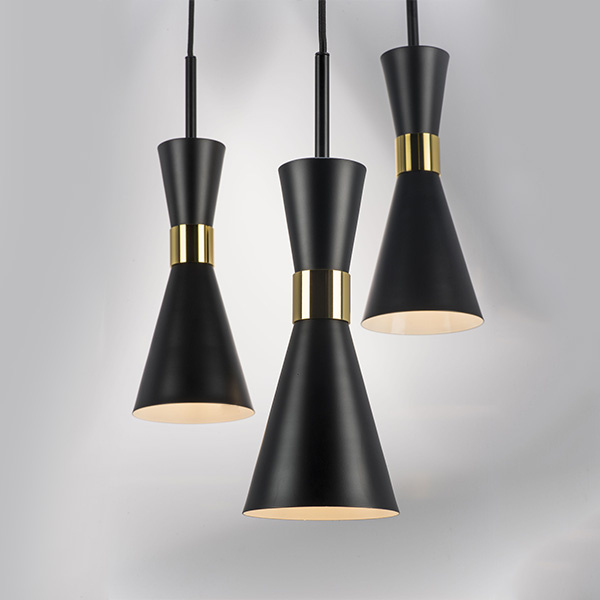 Светильник подвесной DUMO 1х40W E14 ЧЕРНЫЙ МАТОВЫЙ/ЗОЛОТО (в комплекте) 816017 (MD8506/1A)