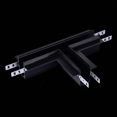 Коннектор T-образный для встраиваемого магнитного шинопровода под ГКЛ 12мм ST-Luce Черн ST007.499.12