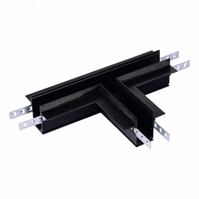 Коннектор T-образный для встраиваемого магнитного шинопровода под ГКЛ 12мм ST-Luce Черн ST007.499.12