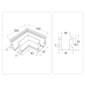 Коннектор угловой для корпуса в натяжной потолок Magnetic 220V Ambrella light GL1043