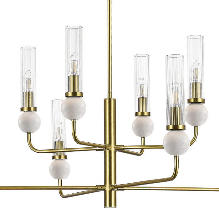 Светильник подвесной ST-Luce латунь/прозрачный E14 8*40W SL1244.303.08