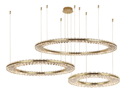 Горизонтальная композиция 8240 из трех плоских колец золото №54 Newport