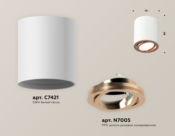 Комплект накладного поворотного светильника Ambrella light XS7421004