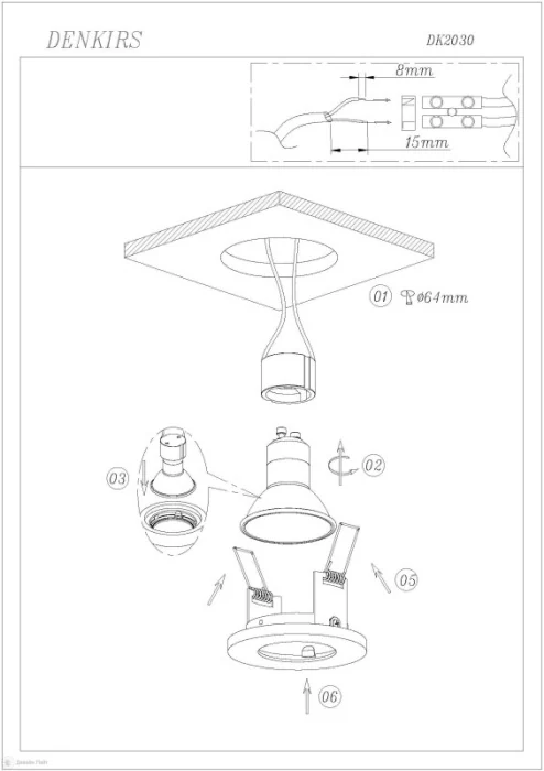 Встраиваемый светильник Denkirs Voens DK2030-WH