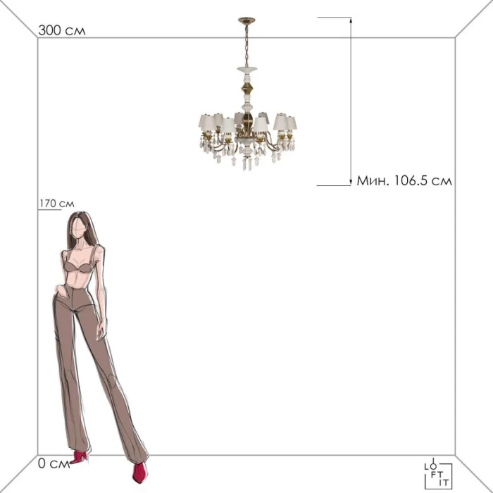 Подвесная люстра Loft it Grace 10203/10 White