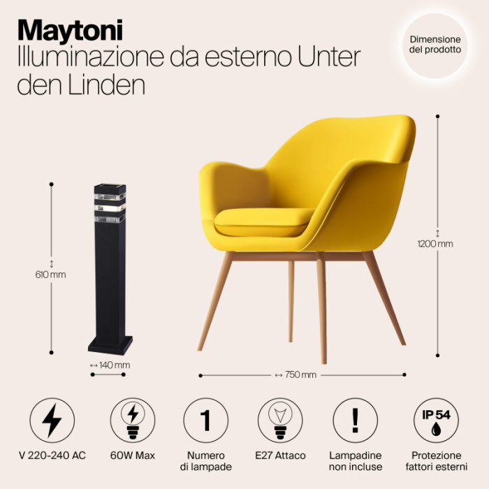 Садово-парковый светильник Maytoni Unter den Linden O578FL-01B