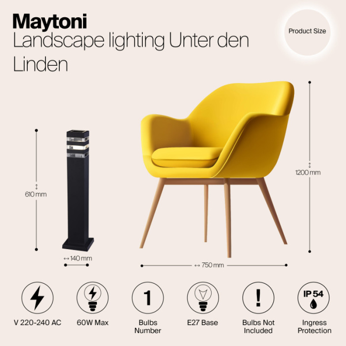 Садово-парковый светильник Maytoni Unter den Linden O578FL-01B
