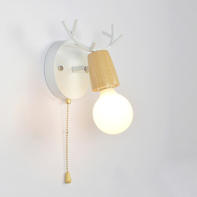 Бра с рожками DEER A SWITCH White/Light wood ImperiumLoft