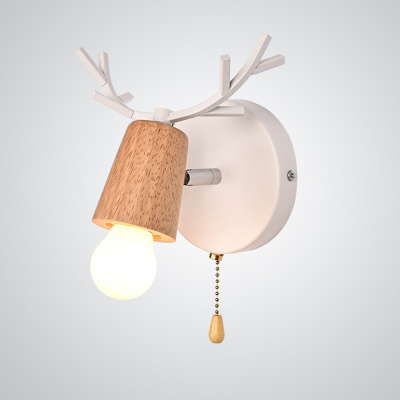 Бра с рожками DEER A SWITCH White/Light wood ImperiumLoft