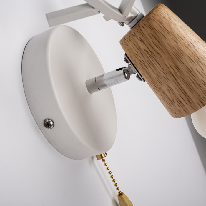 Бра с рожками DEER A SWITCH White/Light wood ImperiumLoft