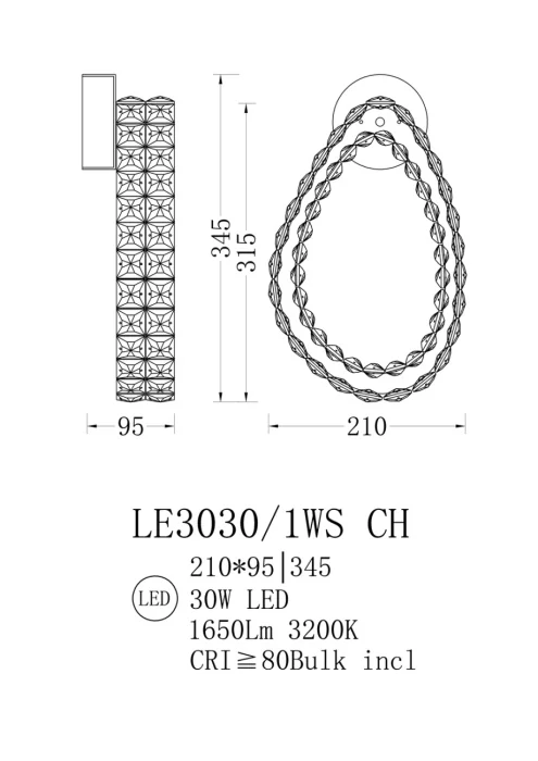 Настенный светильник Leon Veronique LE3030/1WS CH