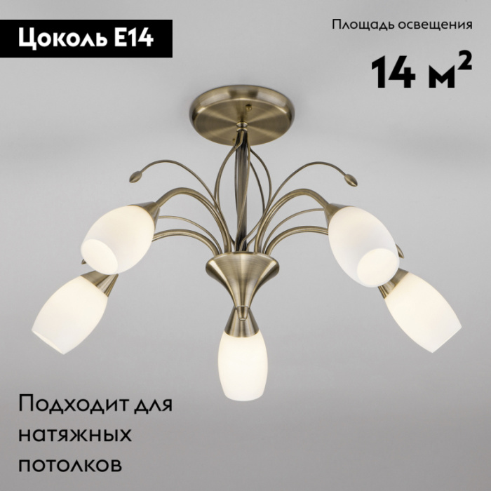 Потолочная люстра Eurosvet Ginevra 30280/5 античная бронза