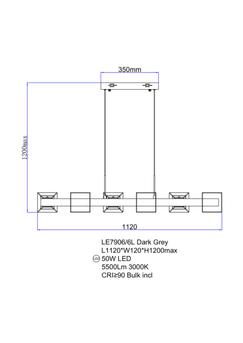 Подвесной светильник Leon Tina LE7906/6L Dark Grey