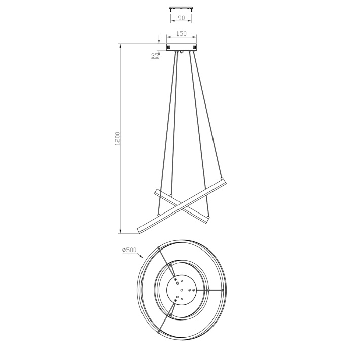 Подвесной светильник VOID ESCADA 10254/2LED Silver APP