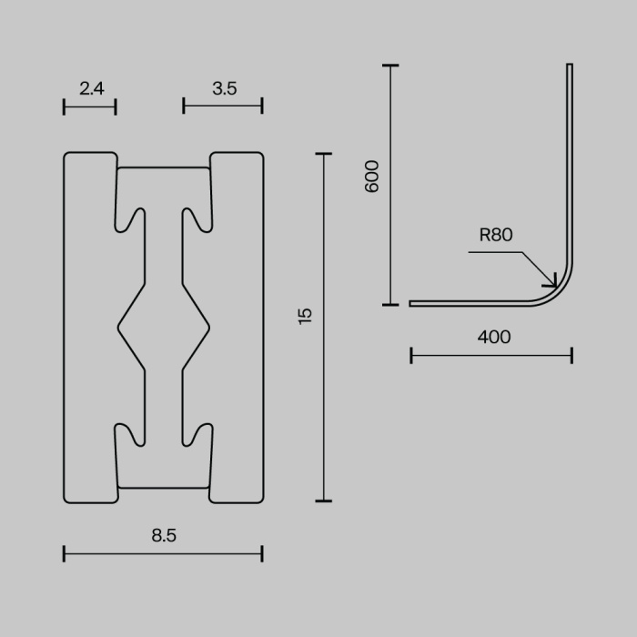 Радиусный коннектор для шинопровода Flarity черный Maytoni TRX154-RC80-B