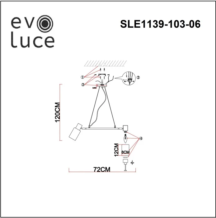 Подвесной светильник evoluce GESSI SLE1139-103-06