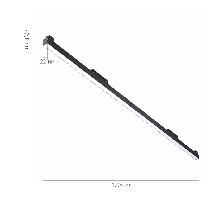 Магнитный трековый светильник Черный LED 1*40W 4000K 2 600Lm Ra>90 120 IP20 L1 206xW22x ST360.446.40